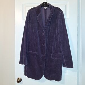 J.Jill Purple Large Tall Corduroy Jacket